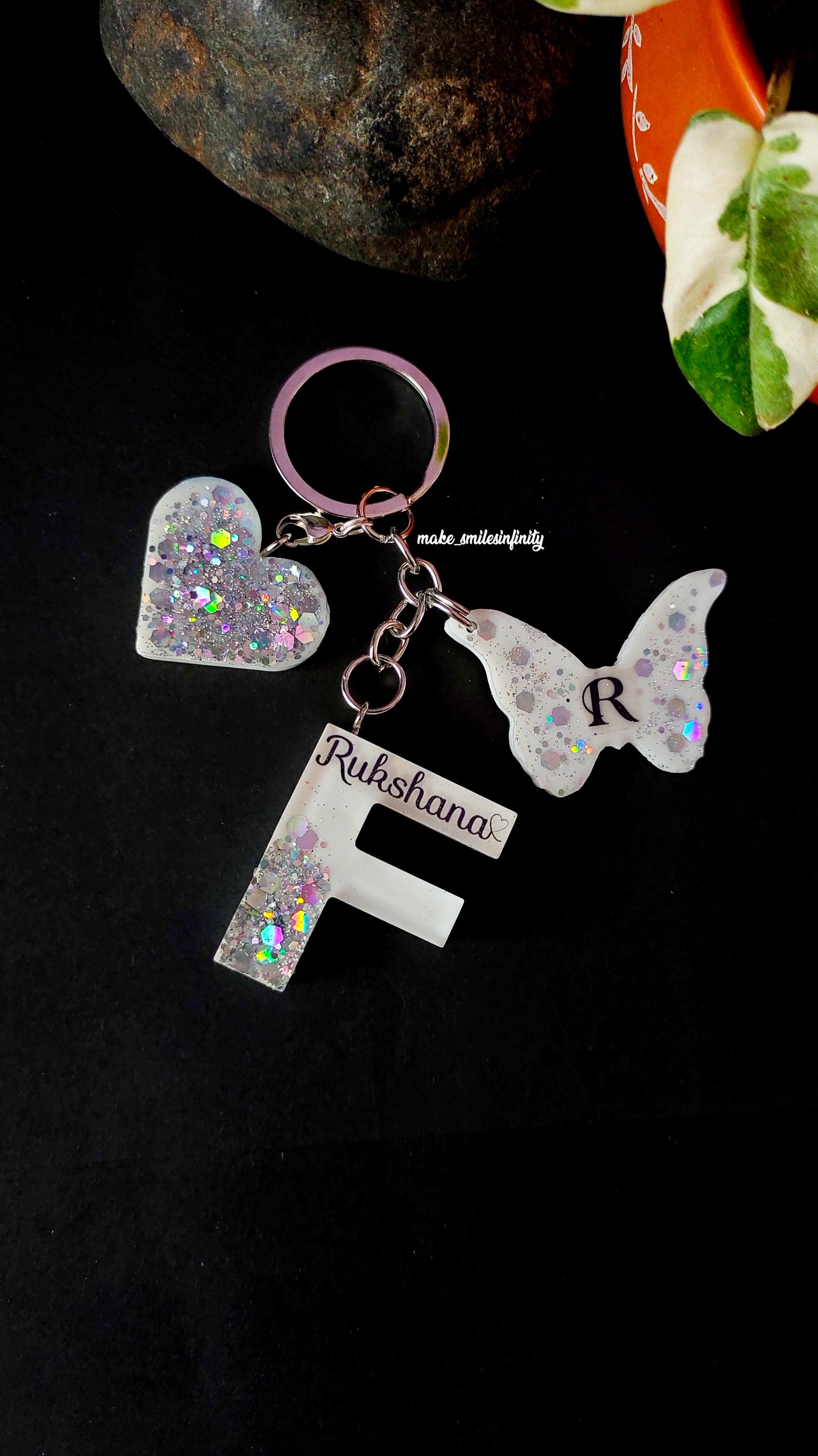 MAKE'S 3 Piece Set-PERSONALISED Name Alphabet with Heart & Butterfly - Custom - Alphabet & Name