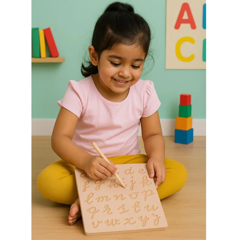 A-Z Alphabet Tracing Board for Kids | Wooden English Letter Learning Toy – Montessori Style