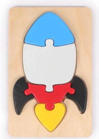 Premium Wooden Board 3D Rocket Puzzle for Toddlers and Kids (6 Pieces)|Puzzle Game | BIS Certified | 12 + months