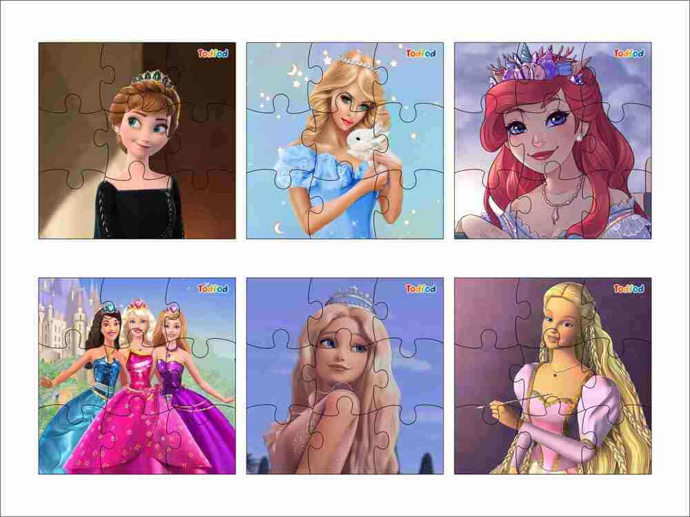 Todfod Wooden Jigsaw Puzzles - Disney Barbie Girls Anime Cartoon Characters