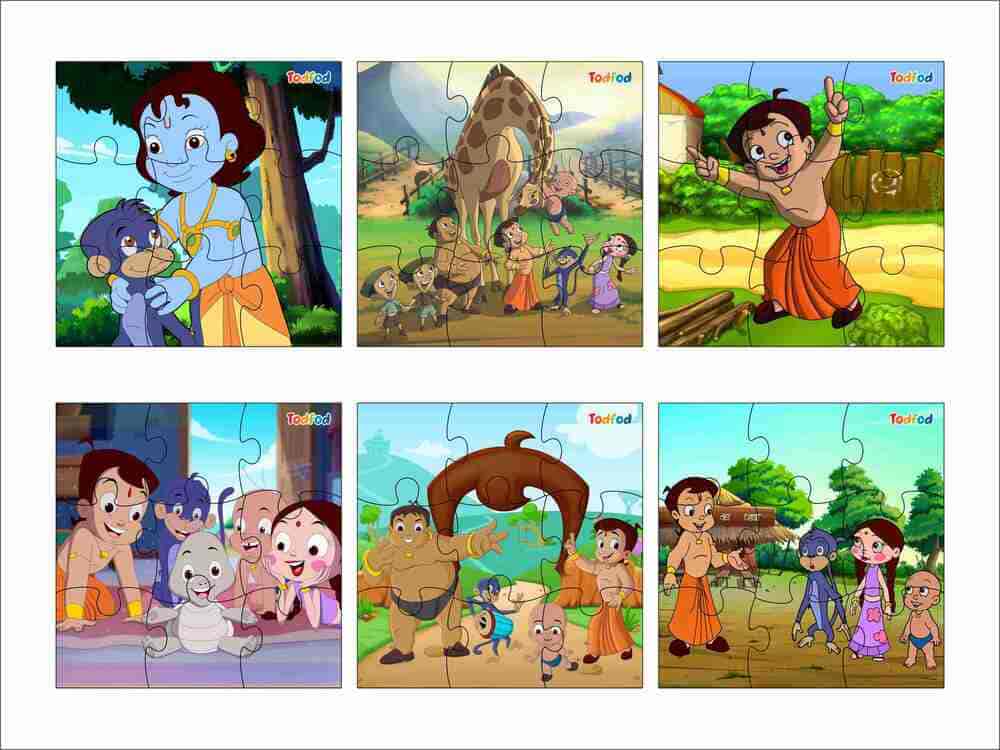 Todfod Wooden Jigsaw Puzzles - Chota Bheem & Friends Anime Cartoon Characters for Kids(54 Pieces)