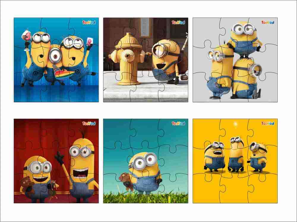 Todfod Wooden Jigsaw Puzzles - Minions and Friends Anime Cartoon Characters for Kids