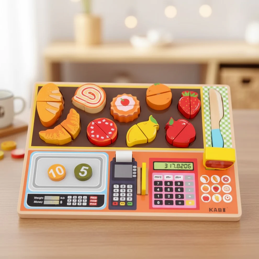 Wooden Fruit Store Pretend Play Toy Set for Kids (Age 3+)