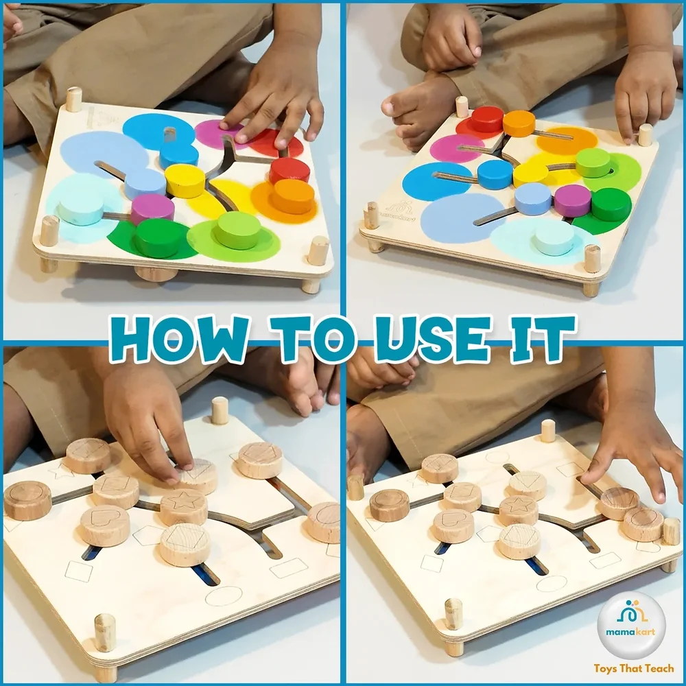Premium Wooden Shape & Color Sorting Toy – Learning Blocks